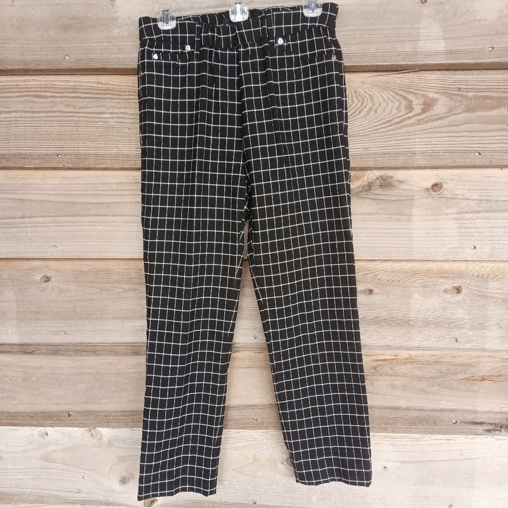 Sharagano Checkered Pull On Pants